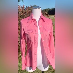 Vintage Pink Wrangler Authentic Western Shirt For Females, Barbie, Size 34, XS